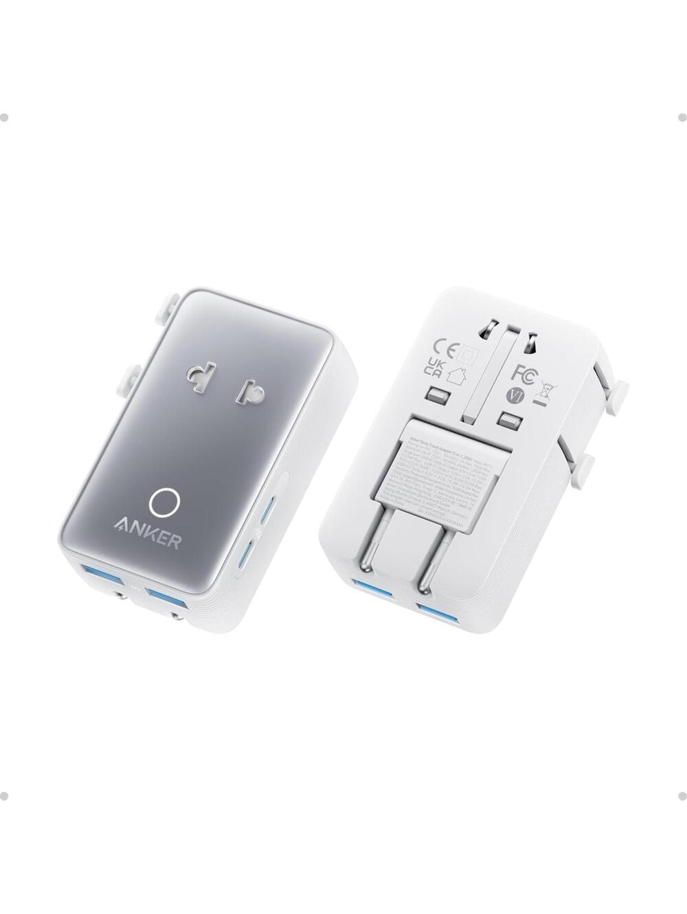 Anker Nano Travel Adapter 5-Port Plug w/ 1 AC+2 USB-A+2 USB-C Smart Temp Control